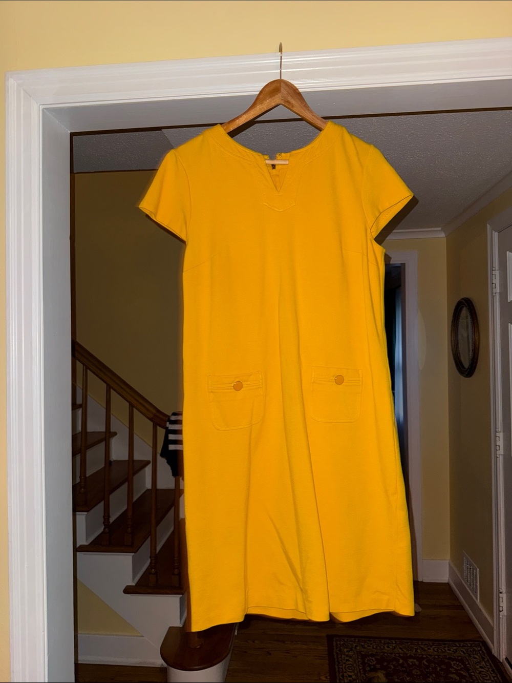 Talbots Vibrant Yellow Midi Shift Dress
